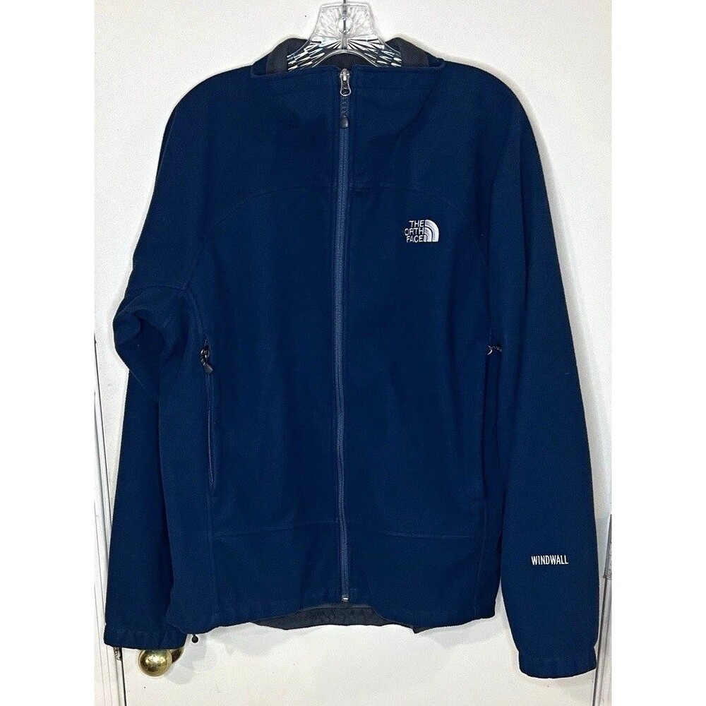 The North Face WindWall Men's L Blue Fleece Full-Zip Jacket 2005 zip pockets